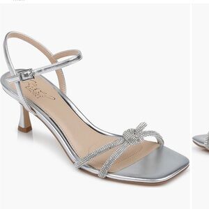 Jewel Badgley Mischka Maci Kitten Heel Ankle Strap Sandal - WORN ONCE